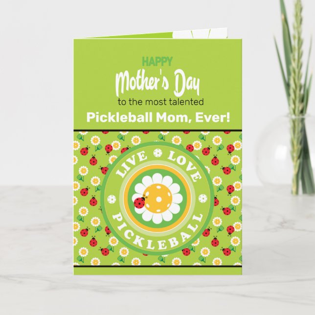 Happy Mother's Day for Pickleball Mum, cute Card (Front)