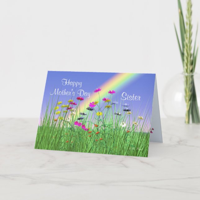 Happy Mothers Day for Sister Spring Flowers Card (Front)