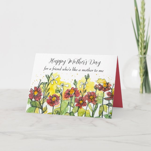 Happy Mother's Day Friend Like A Mom To Me  Card (Front)