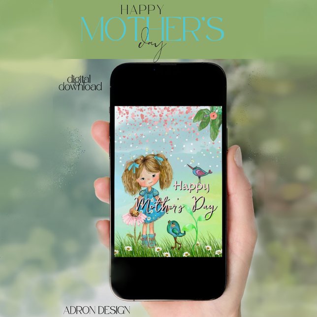 HAPPY MOTHER'S DAY from daughter Holiday Card (HAPPY MOTHER'S DAY from daughter Holiday Card digital download
)