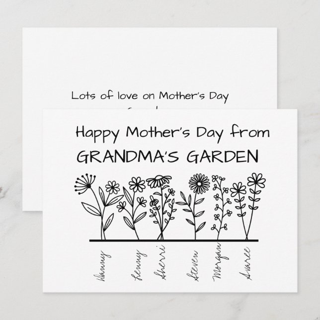 Happy Mother's Day from GRANDMA'S GARDEN Holiday Card (Front/Back)