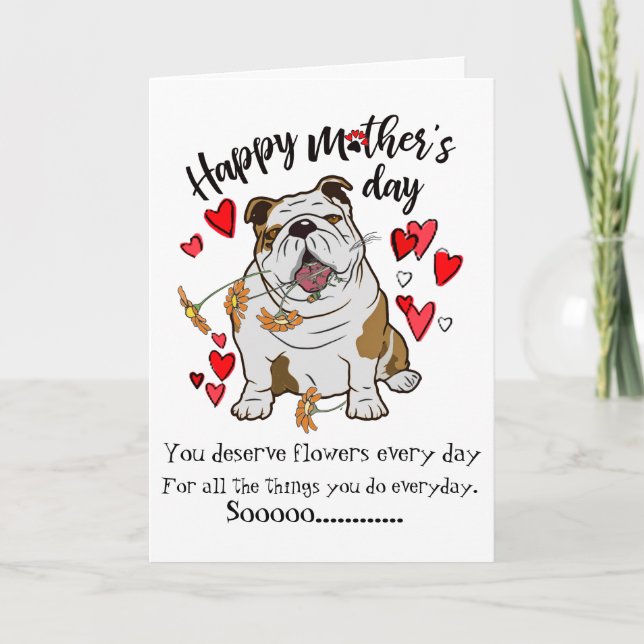 Happy Mother's Day from your Bulldog Dog Card (Front)