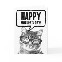 Happy Mother's Day funny cat custom greeting card