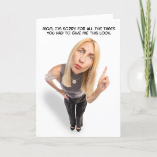 Happy Mothers Day Funny Mom Giving The Angry Look Holiday Card