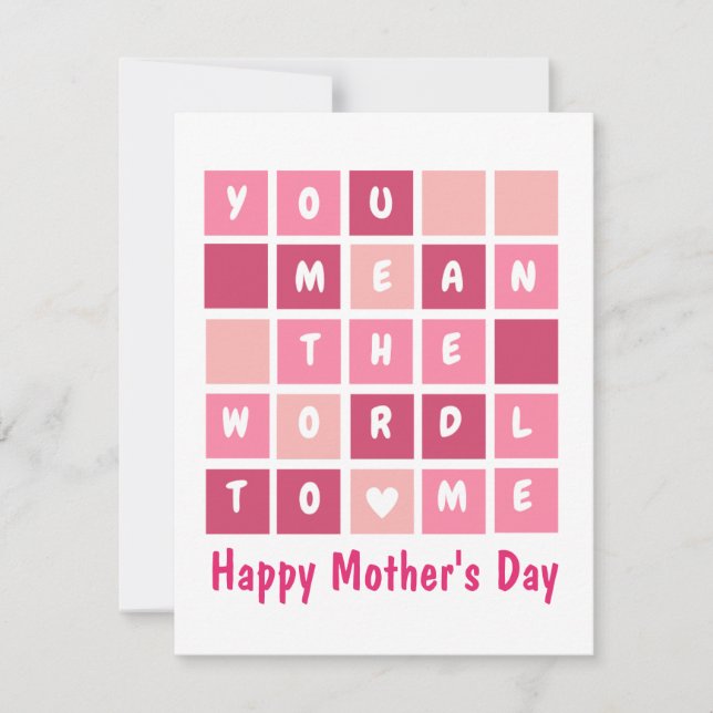 Happy Mother's Day funny Wordle Card (Front)