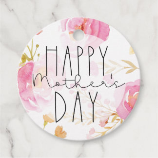 Happy Mother's Day Gift Tag, Watercolor Florals Fa Favour Tags