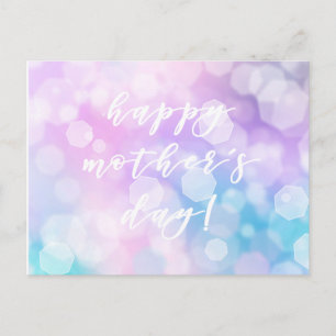 Happy Mother's Day! Glam Purple Bokeh Sparkles Postcard