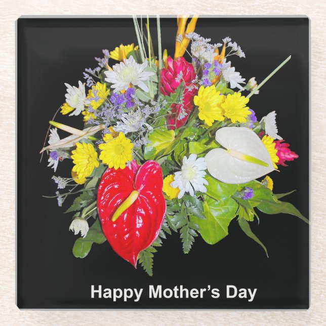 Happy Mothers Day Glass Coaster (Front)
