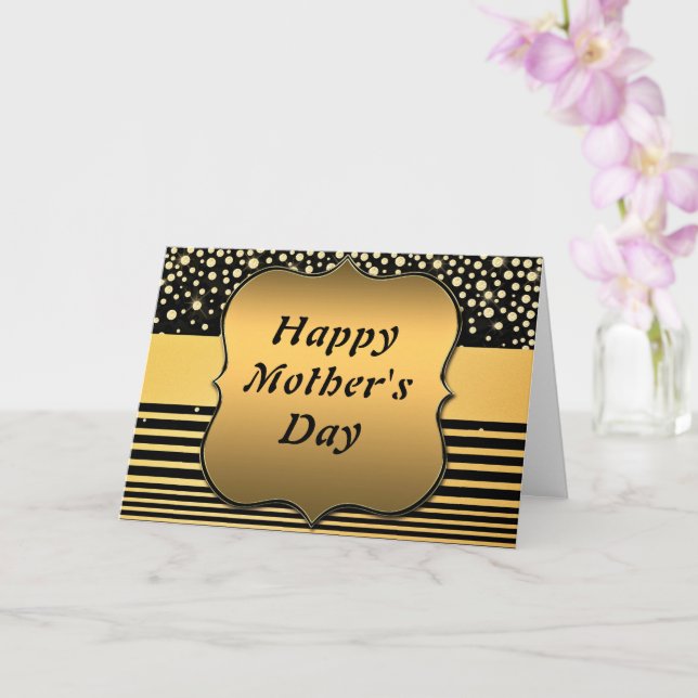 Happy Mother's Day Gold Card Golden Black (Orchid)