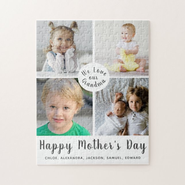 Happy Mother's Day Grandma Photo Collage Jigsaw Puzzle (Vertical)