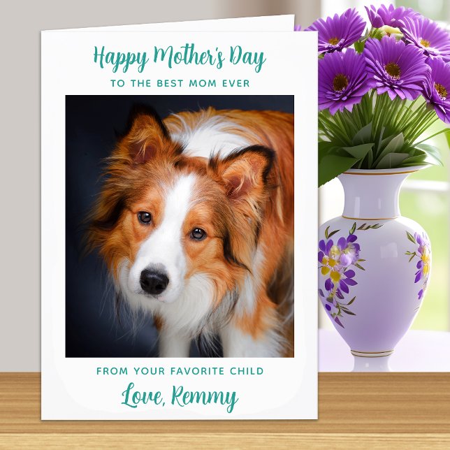 Happy Mother's Day - Green Dog Photo Favourite Card (Creator Uploaded)