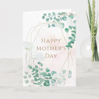 happy mother's day green eucalyptus leaf card