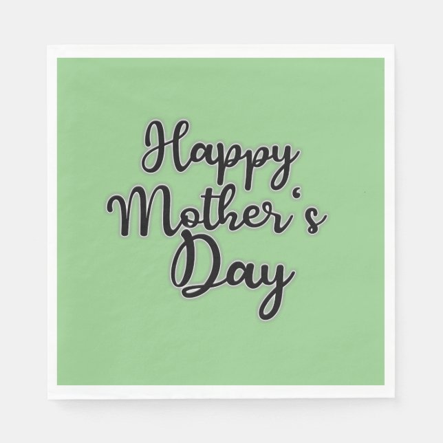 Happy Mothers Day Green Napkin (Front)