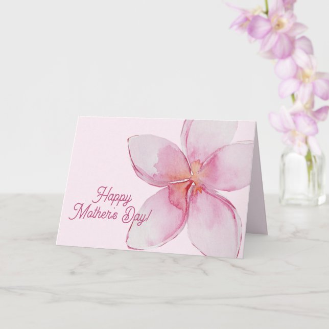Happy Mother's Day - Hawaiian Watercolor Flower  Card (Orchid)