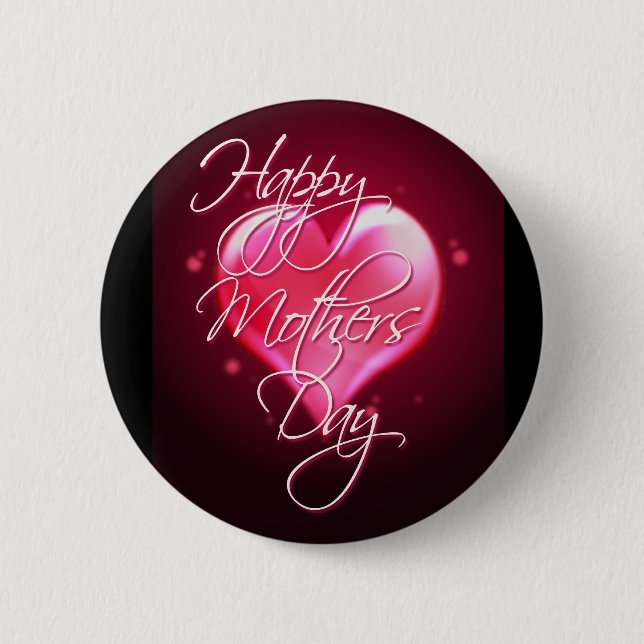 HAPPY MOTHER'S DAY HEART by SHARON SHARPE 6 Cm Round Badge (Front)