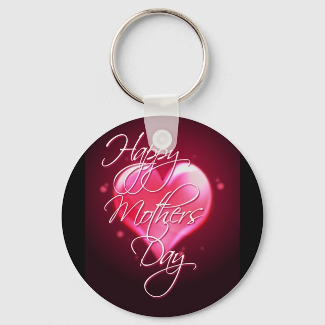 HAPPY MOTHER'S DAY HEART by SHARON SHARPE Key Ring (Front)