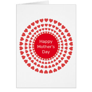 Happy Mother's Day Heart Circle Mandala on White