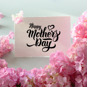 Happy Mother's Day Heart Craft Rubber Stamp
