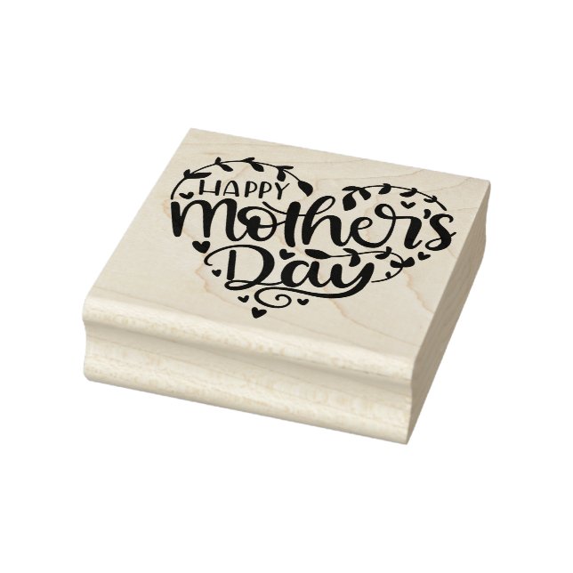 Happy Mother's Day Heart Rubber Stamp (Stamp)