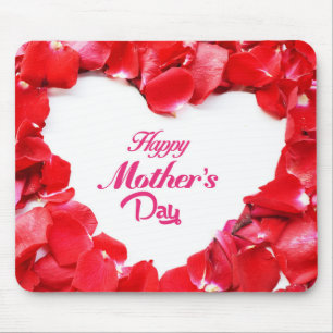 Happy Mother's Day - Heart Shaped Rose Petals Mouse Pad
