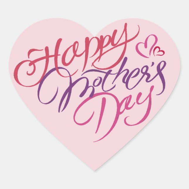 Happy Mother's Day Heart Sticker (Front)