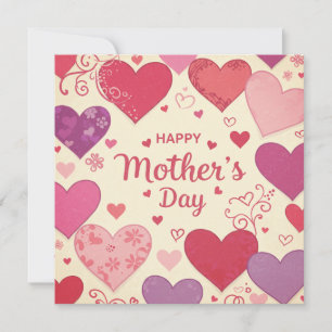 Happy Mother's Day Hearts Greeting Card