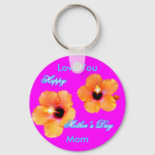 Happy Mother's Day Hibiscus Love You Mum jGibney Key Ring