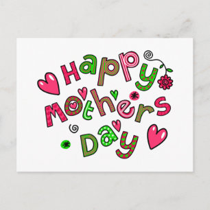 Happy Mothers Day Holiday Text Postcard