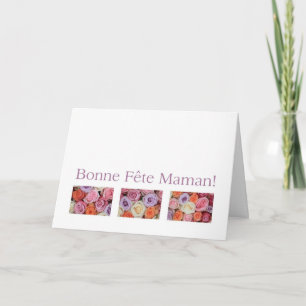 Happy Mother's Day in French, mixed pastel roses Card