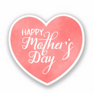 Happy mother's day in pink heart, mom love