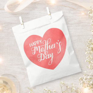 Happy mother's day in pink heart, mum love favour bags