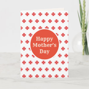 Happy Mother's Day in Red & White Card