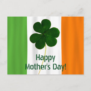 Happy Mother's Day Irish Flag Shamrock Ireland Postcard
