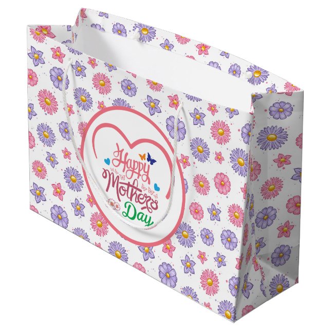 Happy Mothers Day  Large Gift Bag (Back Angled)