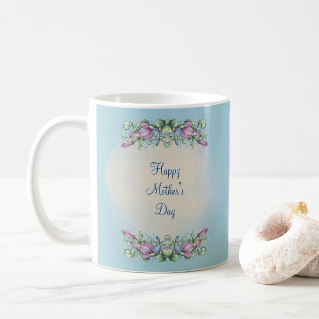 HAPPY MOTHER'S DAY(LIGHT BLUE)COFFEE MUG (With Donut)