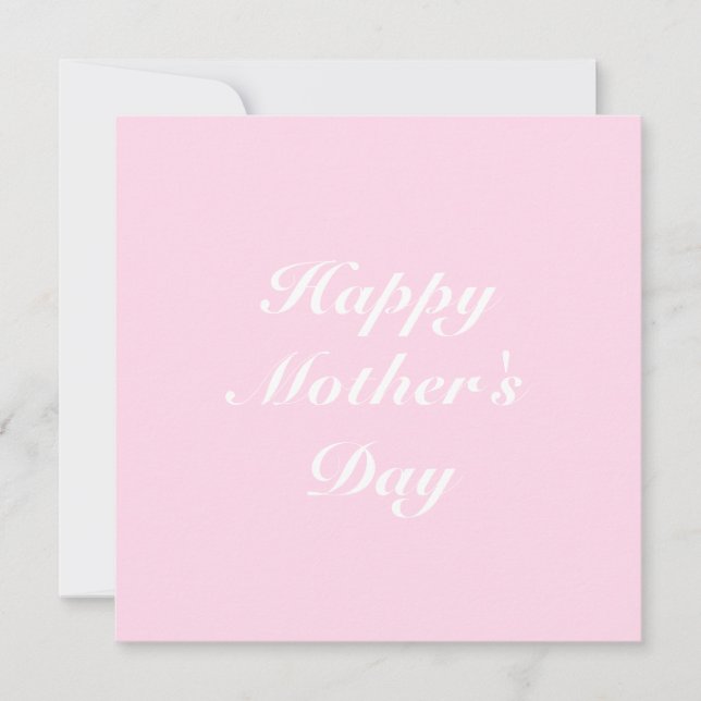 Happy Mother's Day light pink classic script chic Card (Front)
