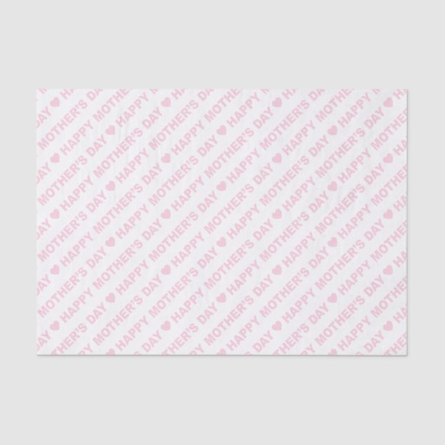 Happy Mother's Day Light Pink on White Tissue Paper (Front)