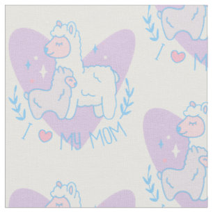 happy mothers day llama baby fabric