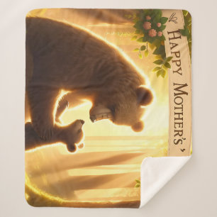 Happy Mother's Day, Mama Bear Sherpa Blanket