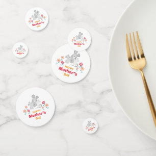 Happy Mother's Day Mice And Flowers Confetti