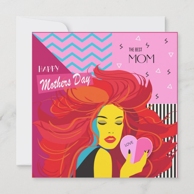 Happy Mother's Day! Modern design & Wishes Text Invitation (Front)