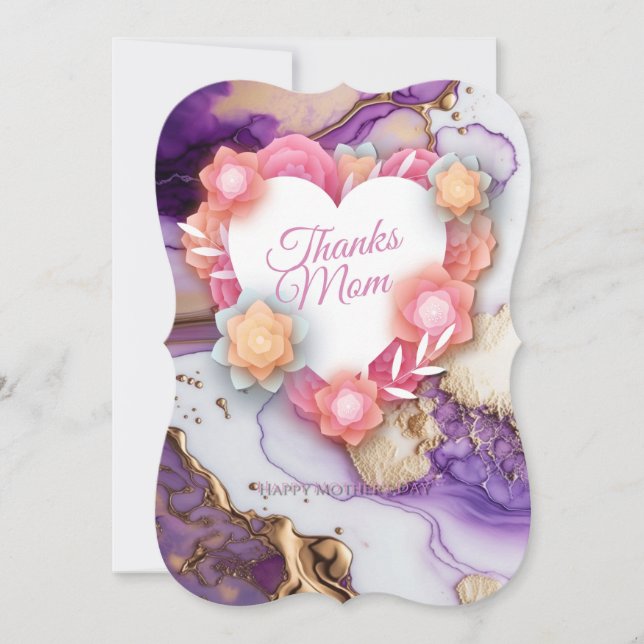 Happy Mother's Day modern Thank You Card (Front)