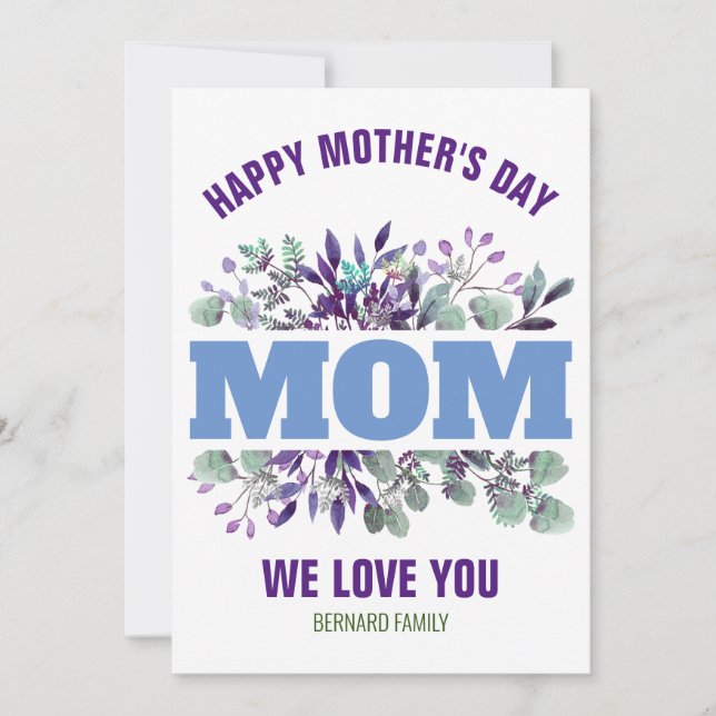 HAPPY MOTHER'S DAY MOM CUSTOMIZED GIFT INVITATION (Front)