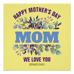 HAPPY MOTHER'S DAY MOM CUSTOMIZED GIFT POSTER