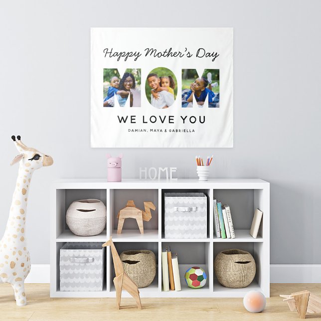 Happy Mothers Day Mom Photo Letter Backdrop Tapestry (Creator Uploaded)