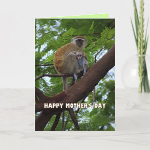 Happy Mother's Day Monkey Mother and Child Humour Card