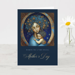 Happy Mother's Day. Mother and Child Painting Card