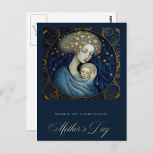 Happy Mother's Day Mother and Child Painting Postcard