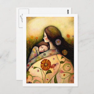 Happy Mother's Day Mother and Daughter Painting Postcard