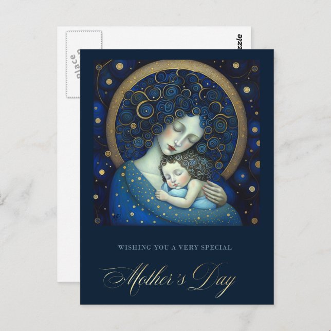 Happy Mother's Day Mother and Daughter Painting  Postcard (Front/Back)